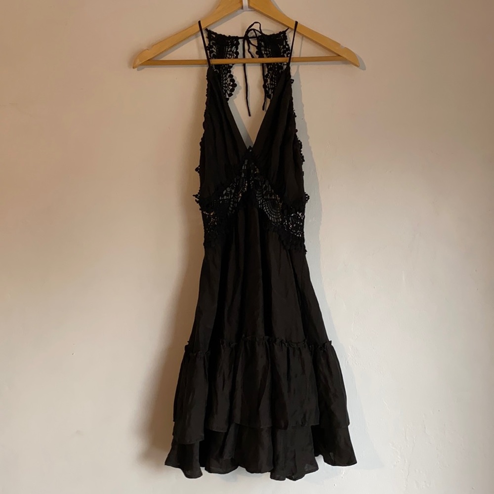 Cecelia de Bucourt Black Backless Mini Dress
